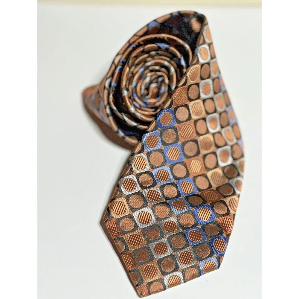 Michael Michael Kors Orange Orange/Blue 100% Silk Men’s Neck Tie Preppy Wedding